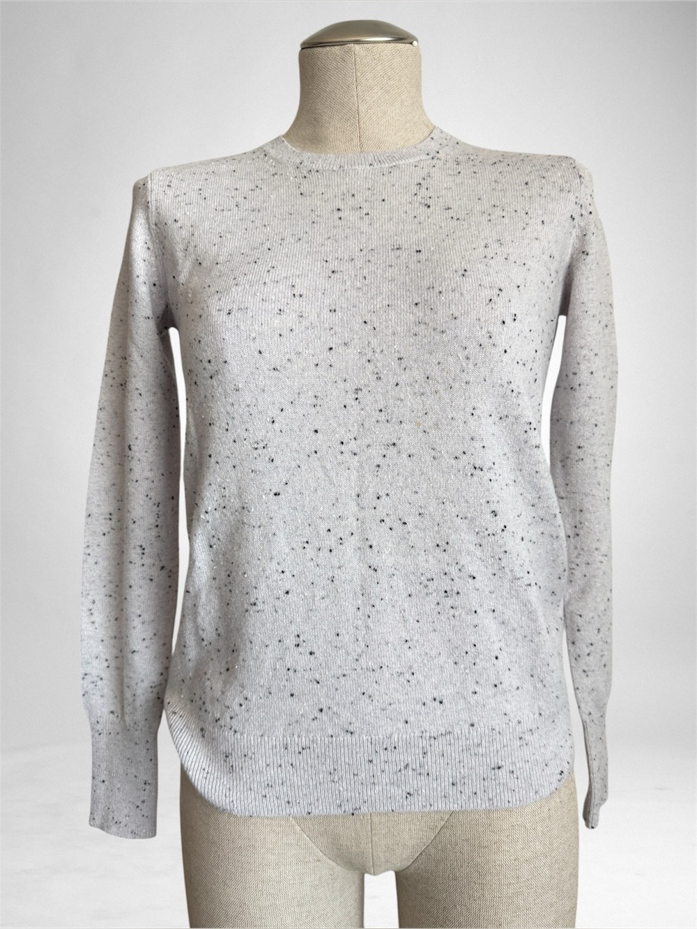 Everlane 100% Cashmere Crew Neck Sweater – Size XS | Speckled White